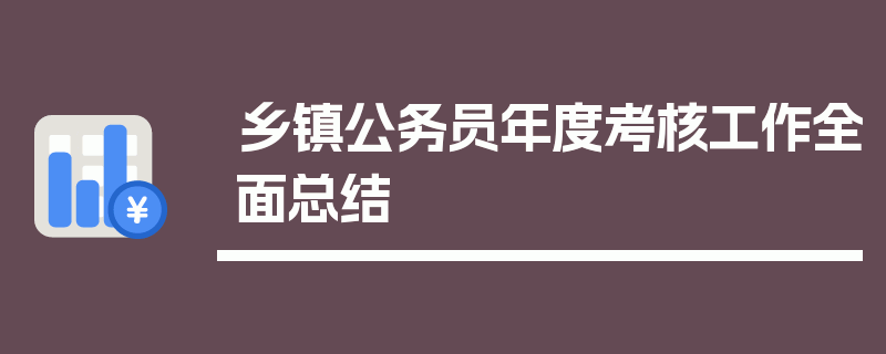 乡镇公务员年度考核工作全面总结