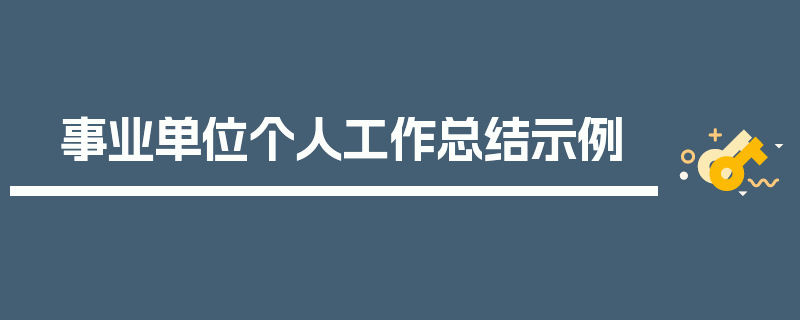 事业单位个人工作总结示例
