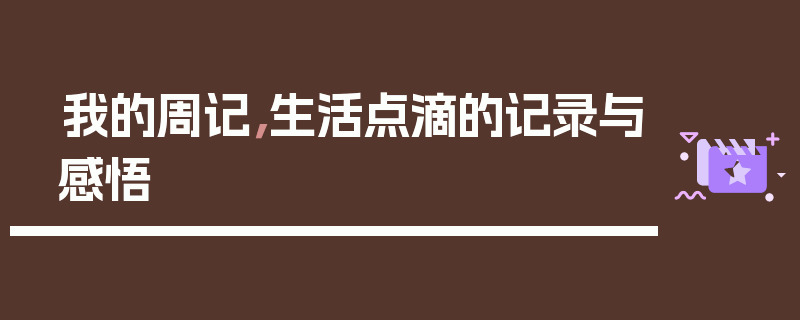 我的周记，生活点滴的记录与感悟