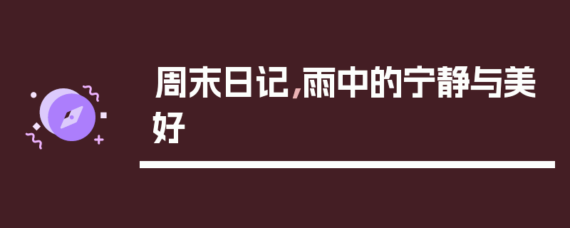 周末日记，雨中的宁静与美好