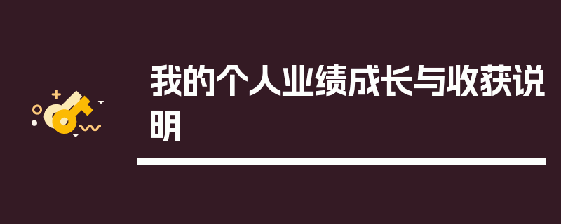 我的个人业绩成长与收获说明