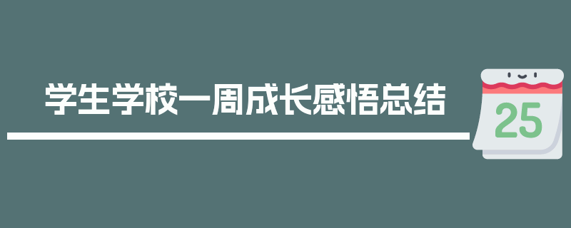 学生学校一周成长感悟总结