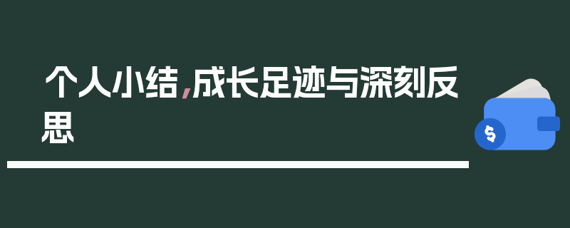 个人小结，成长足迹与深刻反思