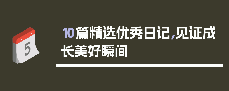 10篇精选优秀日记，见证成长美好瞬间