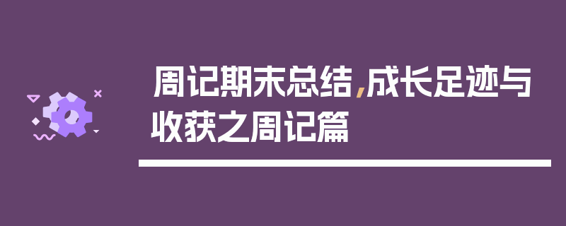 周记期末总结，成长足迹与收获之周记篇
