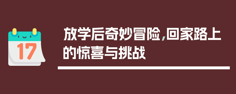 放学后奇妙冒险,回家路上的惊喜与挑战