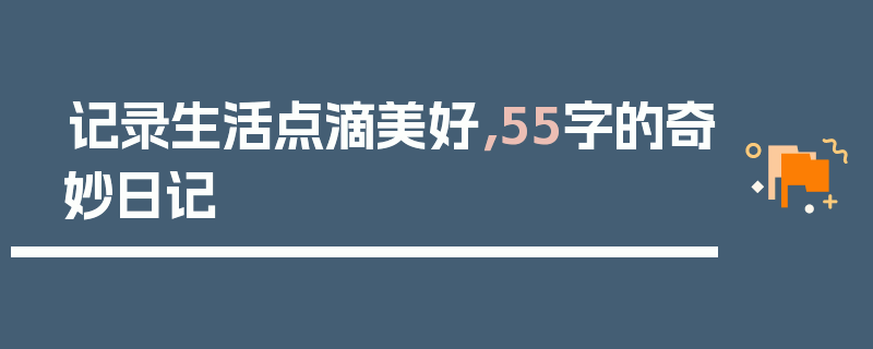 记录生活点滴美好，55字的奇妙日记