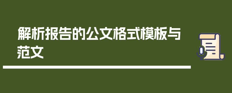解析报告的公文格式模板与范文