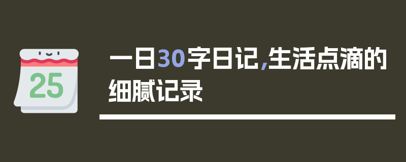 一日30字日记，生活点滴的细腻记录