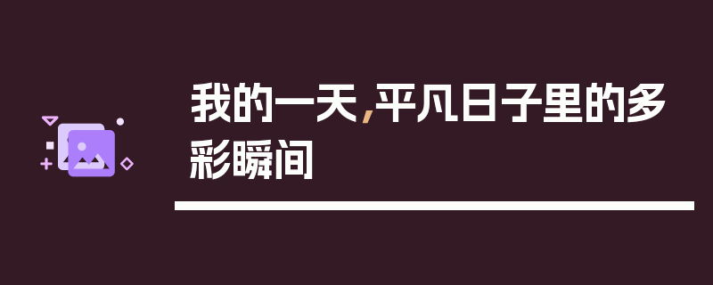 我的一天，平凡日子里的多彩瞬间