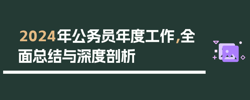 2024年公务员年度工作，全面总结与深度剖析