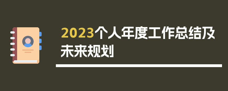 2023个人年度工作总结及未来规划