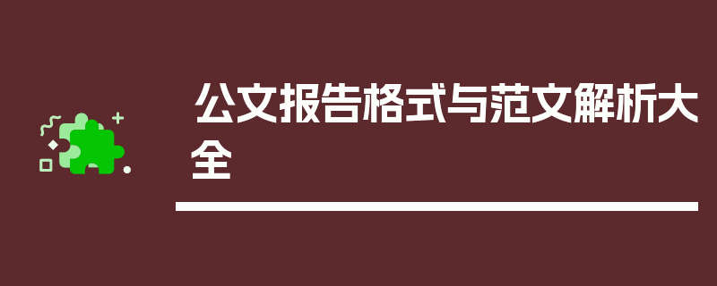 公文报告格式与范文解析大全