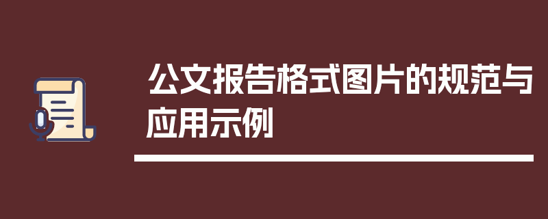 公文报告格式图片的规范与应用示例