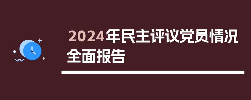 2024年民主评议党员情况全面报告