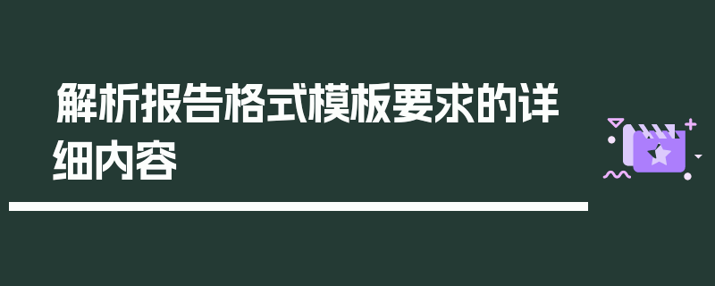 解析报告格式模板要求的详细内容