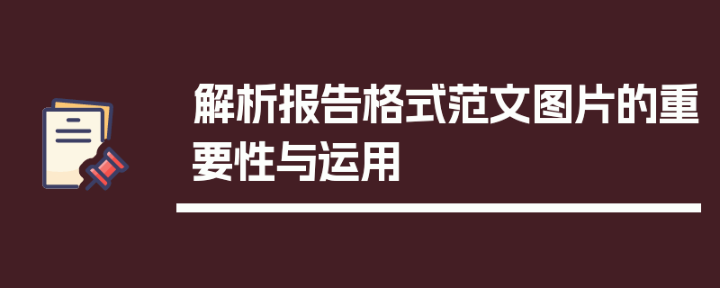 解析报告格式范文图片的重要性与运用