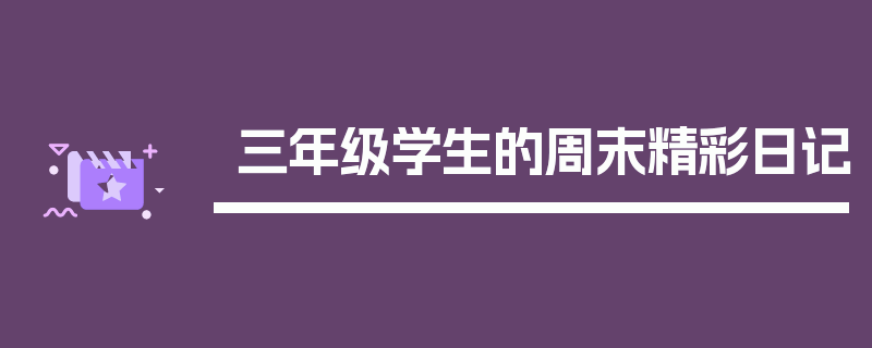 三年级学生的周末精彩日记