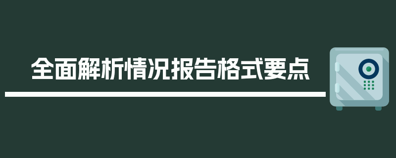 全面解析情况报告格式要点