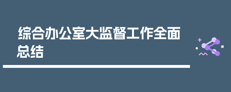 综合办公室大监督工作全面总结