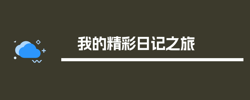 我的精彩日记之旅