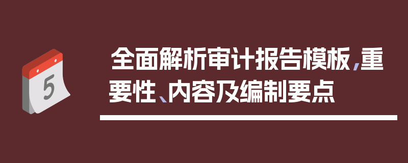 全面解析审计报告模板，重要性、内容及编制要点