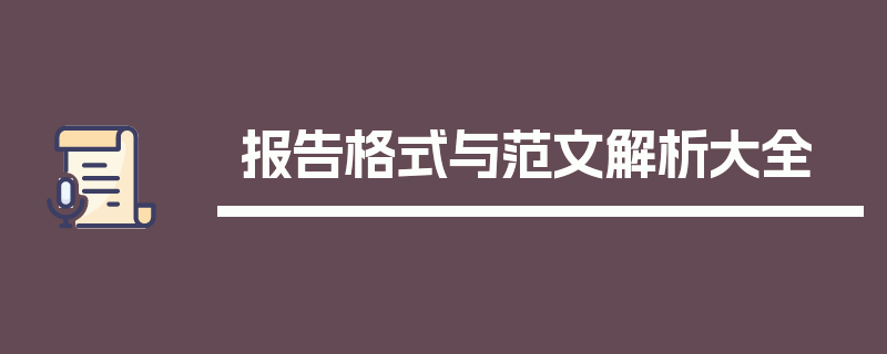 报告格式与范文解析大全