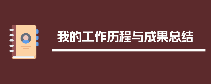 我的工作历程与成果总结