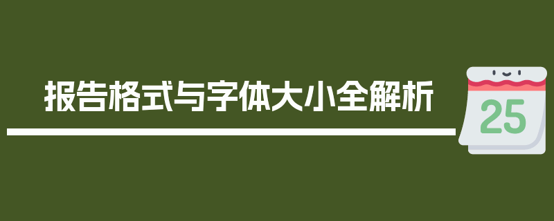 报告格式与字体大小全解析
