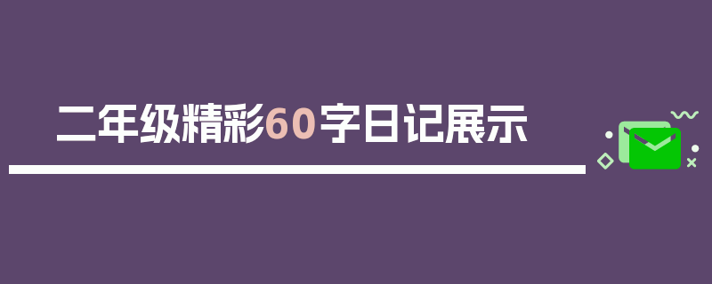 二年级精彩60字日记展示